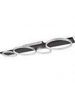 LED Plafondlamp - Trion Rameda - 44W - Warm Wit 3000K -  Dimbaar - Rechthoek Rond - Titaan - Metaal 1