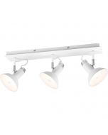 LED Plafondspot - Trion Rollo - E14 Fitting - 3-lichts - Rond - Mat Wit - Aluminium