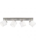 LED Plafondspot - Trion Torry - E14 Fitting - 4-lichts - Rechthoek - Mat Nikkel - Aluminium