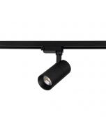 LED Railverlichting - Track Spot - Prixa Pina - 1 Fase - 20W - Helder/Koud Wit 6500K - Mat Zwart - Rond - Aluminium