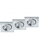 LED Spot 3 Pack - Inbouwspot - Trion Paniro - Vierkant 5W - Dimbaar - Warm Wit 3000K - Mat Zwart - Aluminium - 80mm