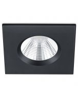 LED Spot - Inbouwspot - Trion Zagrona - 5W - Waterdicht IP65 - Dimbaar - Warm Wit 3000K - Mat Zwart - Aluminium - Vierkant