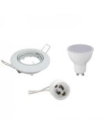 LED Spot Set - GU10 Fitting - Inbouw Rond - Glans Wit - 8W - Helder/Koud Wit 6400K - Kantelbaar Ø90mm