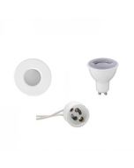 LED Spot Set - GU10 Fitting - Waterdicht IP65 - Dimbaar - Inbouw Rond - Mat Wit - 6W - Helder/Koud Wit 6400K - Ø82mm