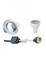 LED Spot Set - Trion - GU10 Fitting - Dimbaar - Inbouw Rond - Glans Chroom - 6W - Warm Wit 3000K - Kantelbaar Ø83mm