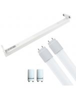 LED TL Armatuur met T8 Buis Incl. Starter - Aigi Dybolo - 60cm Dubbel - 16W - Helder/Koud Wit 6400K - Beschermingsgraad IP20