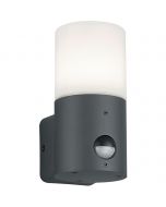 LED Tuinverlichting - Wandlamp - Trion Hosina - Bewegingssensor - E27 Fitting - Mat Zwart - Aluminium