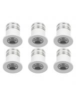 LED Veranda Spot Verlichting 6 Pack - 3W - Warm Wit 3000K - Inbouw - Rond - Mat Wit - Aluminium - Ø31mm