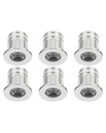 LED Veranda Spot Verlichting 6 Pack - 3W - Warm Wit 3000K - Inbouw - Rond - Mat Zilver - Aluminium - Ø31mm