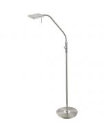 LED Vloerlamp - Trion Bernaro - 12W - Warm Wit 3000K - Dimbaar - Rond - Mat Nikkel - Aluminium