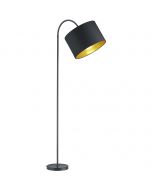 LED Vloerlamp - Trion Hostons - E27 Fitting - Rond - Flexibel - Mat Zwart - Aluminium