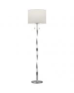 LED Vloerlamp - Trion Ninda - E27 Fitting - 14W - Warm Wit 3000K - Dimbaar - Rond - Mat Nikkel - Aluminium