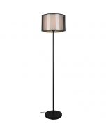 LED Vloerlamp - Vloerverlichting - Trion Bidon - E27 Fitting - 1-lichts - Rond - Mat Zwart - Aluminium - Tot 40W