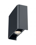 LED Wandlamp - Brinton Victo - Up & Down - 2W 180lm - Aanpasbare Lichtkleur CCT - Voor Buiten en Binnen - Waterdicht IP65 - Rechthoek - Antraciet