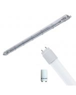 LED Waterdichte TL Armatuur met T8 Buis - Velvalux Strela - 120cm - Enkel - Koppelbaar - Waterdicht IP65 - 16W - Helder/Koud Wit 6400K