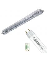 LED Waterdichte TL Armatuur met T8 Buis - Velvalux Strela - 60cm - Enkel - Koppelbaar - Waterdicht IP65 - OSRAM - SubstiTUBE Value EM 840 - 7.6W - Natuurlijk Wit 4000K | Vervangt 18W