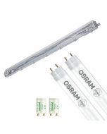 LED Waterdichte TL Armatuur met T8 Buizen - Velvalux Strela - 120cm - Dubbel - Koppelbaar - Waterdicht IP65 - OSRAM - SubstiTUBE Value EM 865 - 32.4W - Helder/Koud Wit 6500K | Vervangt 72W