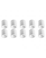 Opbouwspot 10 Pack - Pragmi Cliron Pro - GU10 Fitting - Opbouw Rond - Mat Wit - Aluminium - Verdiept - Ø90mm