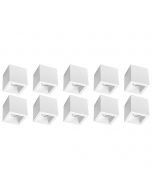 Opbouwspot 10 Pack - Pragmi Cliron Pro - GU10 Fitting - Opbouw Vierkant - Mat Wit - Aluminium - Verdiept - Ø90mm