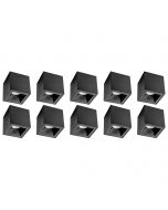 Opbouwspot 10 Pack - Pragmi Cliron Pro - GU10 Fitting - Opbouw Vierkant - Mat Zwart - Aluminium - Verdiept - Ø90mm