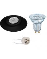 OSRAM - LED Spot Set - Parathom PAR16 927 36D - Pragmi Nivas Pro - GU10 Fitting - Dimbaar - Inbouw Rond - Mat Zwart - 3.7W - Warm Wit 2700K - Trimless - Kantelbaar - Ø150mm