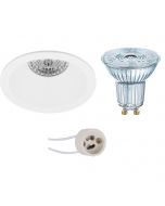 OSRAM - LED Spot Set - Parathom PAR16 927 36D - Pragmi Pollon Pro - GU10 Fitting - Dimbaar - Inbouw Rond - Mat Wit - 3.7W - Warm Wit 2700K - Verdiept - Ø82mm