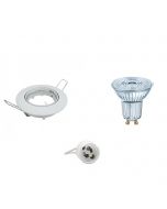 OSRAM - LED Spot Set - Parathom PAR16 930 36D - GU10 Fitting - Dimbaar - Inbouw Rond - Glans Wit - 5.5W - Warm Wit 3000K - Kantelbaar Ø90mm