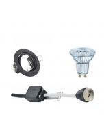 OSRAM - LED Spot Set - Parathom PAR16 940 36D - GU10 Fitting - Dimbaar - Inbouw Rond - Mat Zwart - 3.7W - Natuurlijk Wit 4000K - Kantelbaar Ø83mm