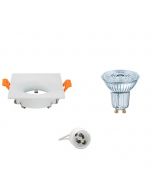 OSRAM - LED Spot Set - Parathom PAR16 940 36D - GU10 Fitting - Dimbaar - Inbouw Vierkant - Mat Wit - 5.5W - Natuurlijk Wit 4000K - 85mm