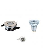 OSRAM - LED Spot Set - Parathom PAR16 940 36D - GU10 Fitting - Waterdicht IP65 - Dimbaar - Inbouw Rond - Mat Chroom - 5.5W - Natuurlijk Wit 4000K - Ø82mm