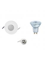 OSRAM - LED Spot Set - Parathom PAR16 930 36D - GU10 Fitting - Waterdicht IP65 - Dimbaar - Inbouw Rond - Mat Wit - 5.5W - Warm Wit 3000K - Ø82mm