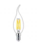 PHILIPS - LED Lamp E14 - MASTER LED E14 Gebogen-Tip Kaars Filament Helder 3.4W 470lm - 922-927 Dim to Warm 2200K-2700K - Beste Kleurweergave - Dimbaar | Vervangt 40W