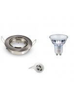 PHILIPS - LED Spot Set - MASTER 927 36D VLE DT - GU10 Fitting - Dimbaar - Inbouw Rond - Mat Chroom - 3.7W - Warm Wit 2700K - Kantelbaar Ø82mm