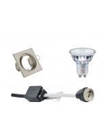 PHILIPS - LED Spot Set - MASTER 927 36D VLE DT - GU10 Fitting - Dimbaar - Inbouw Vierkant - Mat Nikkel - 4.9W - Warm Wit 2700K - Kantelbaar 80mm