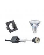 PHILIPS - LED Spot Set - MASTER 927 36D VLE DT - GU10 Fitting - Dimbaar - Inbouw Vierkant - Mat Zwart - 3.7W - Warm Wit 2700K - Kantelbaar 80mm