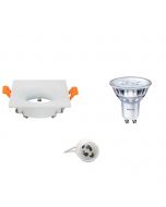 PHILIPS - LED Spot Set - SceneSwitch 827 36D - GU10 Fitting - Dimbaar - Inbouw Vierkant - Mat Wit - 1.5W-5W - Warm Wit 2200K-2700K - 85mm