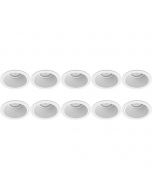 Spot Armatuur 10 Pack - Pragmi Minko Pro - GU10 Fitting - Inbouw Rond - Mat Wit - Aluminium - Verdiept - Ø90mm