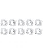 Spot Armatuur 10 Pack - Trion - GU10 Fitting - Inbouw Rond - Mat Wit Aluminium - Kantelbaar Ø83mm