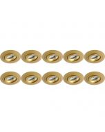 Spot Armatuur 10 Pack - Pragmi Alpin Pro - GU10 Fitting - Inbouw Rond - Mat Goud - Aluminium - Kantelbaar - Ø92mm