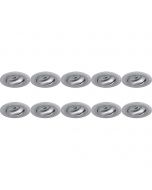 Spot Armatuur 10 Pack - Pragmi Alpin Pro - GU10 Fitting - Inbouw Rond - Mat Zilver - Aluminium - Kantelbaar - Ø92mm