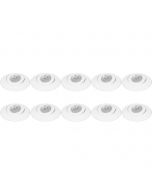 Spot Armatuur 10 Pack - Pragmi Nivas Pro - GU10 Fitting - Inbouw Rond - Mat Wit - Aluminium - Trimless - Kantelbaar - Ø150mm