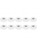 Spot Armatuur 10 Pack - Pragmi Pollon Pro - GU10 Fitting - Inbouw Rond - Mat Wit - Aluminium - Verdiept - Ø82mm