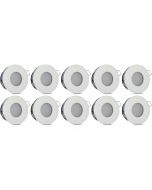 Spot Armatuur GU10 10 Pack - Waterdicht IP65 - Inbouw Rond - Mat Wit Aluminium/Glas - Ø82mm