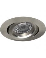 Spot Armatuur GU10 - Pragmi Aerony Pro - Inbouw Rond - Mat Nikkel - Aluminium - Kantelbaar - Ø82mm