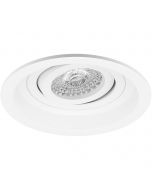 Spot Armatuur GU10 - Pragmi Domy Pro - Inbouw Rond - Mat Wit - Aluminium - Verdiept - Kantelbaar - Ø105mm