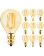 Voordeelpak 10x LED Lamp E14 Kogel Filament - Brinton - Amber 4W 360lm - 822 Zeer Warm Wit 2200K - P45 | Vervangt 32W