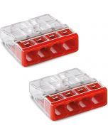 WAGO - Lasklem - 4 Polig - 0.5-2.5mm2 - Rood - 2 Stuks