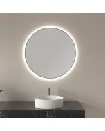 Wiesbaden Novi Spiegel Met LED - Rond - Dimbaar - 80cm - - Mat Zwart