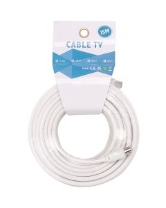 Coax Kabel - Aigi Crito - 15 Meter - Rechte Connectoren - Wit