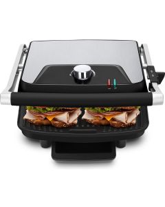 Contactgrill - Tosti Apparaat - Tosti Ijzer - Aigi Uzana - Cool Touch - RVS - Zwart/Zilver